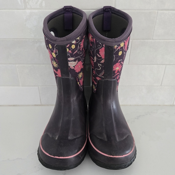 Bogs Classic High Handles Flower Purple Floral Waterproof Insulated Snow Boots 1 - Picture 4 of 9